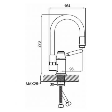 Смеситель для кухни с гибким изливом сборный Potato (Потато) P58233-11 хром/зеленый