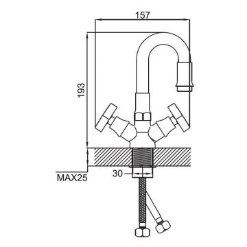Смеситель для кухни с гибким изливом сборный Potato (Потато) P58311-10 хром/желтый