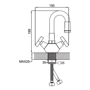 Смеситель для кухни с гибким изливом сборный Potato (Потато) P58312-11 хром/зеленый
