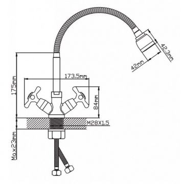 Смеситель для кухни с гибким изливом Potato (Потато) P58301 хром
