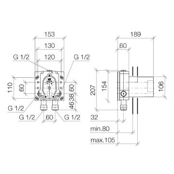 Внутрення часть для смесителя скрытого монтажа Dornbracht (Дорнбрахт) 3502097090