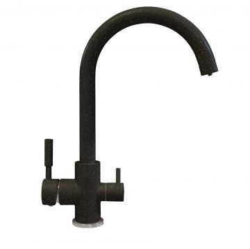 Смеситель для кухни Polygran (Полигран) Элара Дуо черный 16 (627666) под фильтр