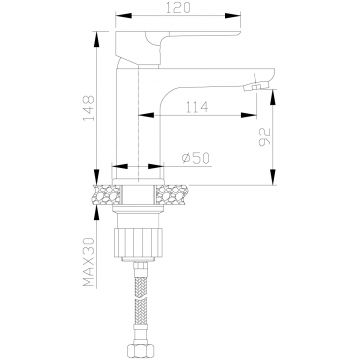 Смеситель для раковины Rossinka RS35-11PC Хром/Перламутр