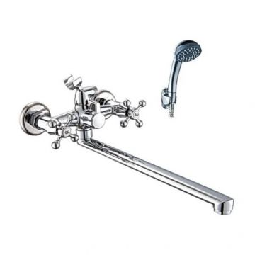 Смеситель Эверест (Everest) для ванны с прямым плоским изливом B23-351 хром