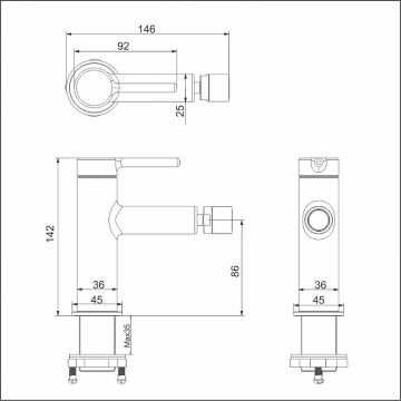 Смеситель для биде Excellent Pi Arex AREX.1203BL черный матовый