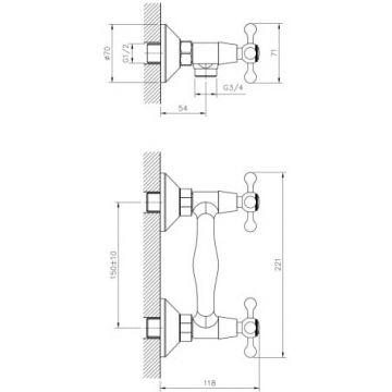 Смеситель для душа Decoroom хром DR54055