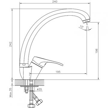 Смеситель для кухни Decoroom DR21 (DR21021) хром