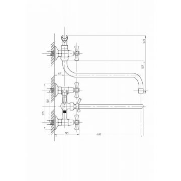 Смеситель для ванны с душем Fauzt (Фауцт) FZs-317-07 тип См-ВУДРНШлА, хром