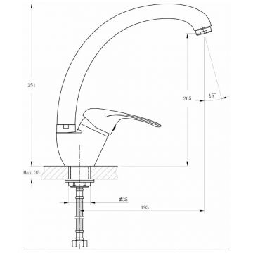 Смеситель для кухни Rush (Раш) Corsica (CO4240-22) хром