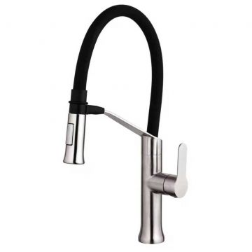 Смеситель для кухни Fashun (Фашун) (A54501-7) с магнитным фиксатором, гибким изливом сатин,черный