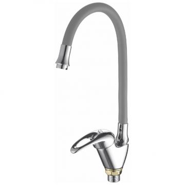 Смеситель для кухни Fashun (Фашун) с гибким изливом (A4403+A7257) хром,серый