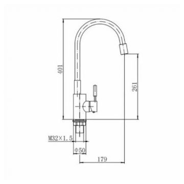 Смеситель для кухни Fashun (Фашун) с гибким изливом (A4053+B02) хром,оранжевый