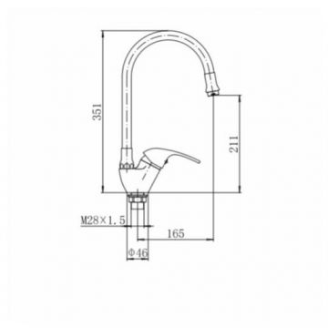 Смеситель для кухни Fashun (Фашун) с гибким изливом (A4466+A7351) хром,синий