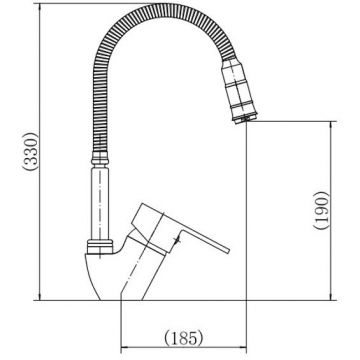 Смеситель для кухни с гибким изливом Fashun (Фашун) A4330-4, бронза
