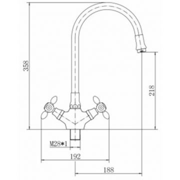 Смеситель для кухни с гибким изливом Fashun (Фашун) A44127-6, хром/зеленый