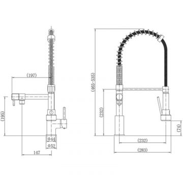 Смеситель для кухни с гибким изливом Fashun (Фашун) A4452, хром
