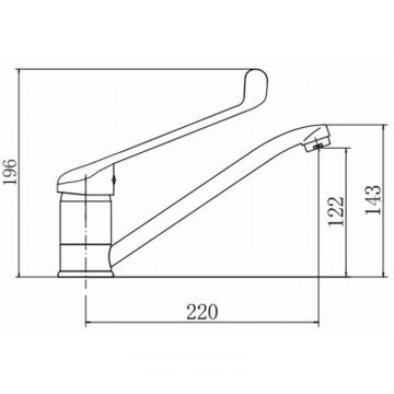 Смеситель для раковины с хирургической ручкой Fashun (Фашун) A4254, хром