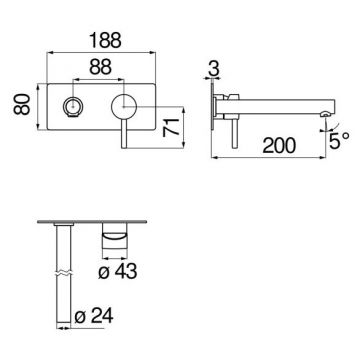 Смеситель для раковины Nobili (Нобили) Live LV00498/1CR Chrome, внешняя часть