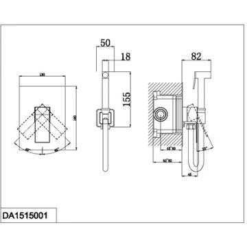 Смеситель D&K (ДИЗАЙН И КАЧЕСТВО) для душа с гигиеническим душем встраиваемый Bayern.Liszt (DA1515001) хром
