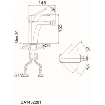 Смеситель для биде DK Berlin Humboldt (DA1432212) Зеленый, хром