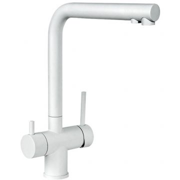 Смеситель Славен (Slaven) для кухни с подключением к фильтру для питьевой воды белый Город Д (СЛ-ОД-Д76) белый