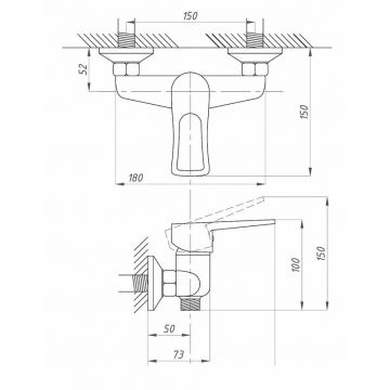 Смеситель для душа ПСМ-Профсан (Profan) Душ PSM-509-017 тип См-ДшОНРШл хром