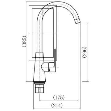 Смеситель для кухни PlStart (Питстарт) (PL4001-25) хром,черно-коричневый мрамор