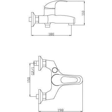 Смеситель для ванны с душем Tsarberg (TSB-848-1109) тип См-ВОРНШлА, хром