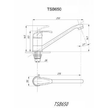 Смеситель для кухни Tsarberg (TSB-650-1202) тип См-МОЦБА, См-УмОЦБА хром