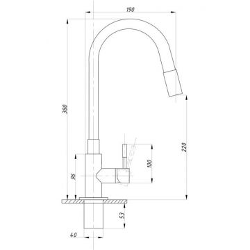 Смеситель для кухни Tsarberg (Царьберг) гибкий излив (TSB-114-W003) тип См-МОЦБА, белый