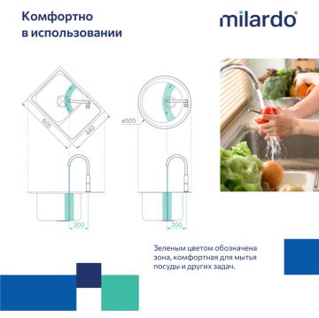 Смеситель Milardo для кухни глянцевый хром Meal M01SBJHM05