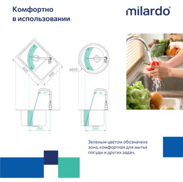 Смеситель Milardo для кухни черный матовый Meal M01BLL0M05