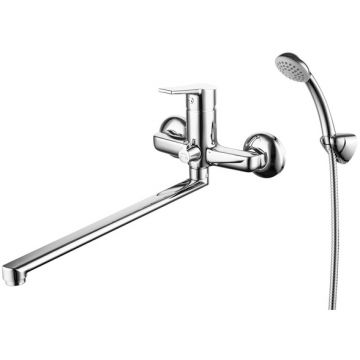 Смеситель Milardo (Милардо) для ванны с длинным изливом Stripe глянцевый хром STRSB02M10