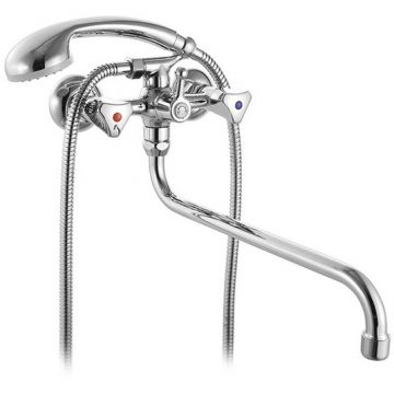 Смеситель Milardo (Милардо) для ванны Bering комплектный длинный излив глянцевый хром BE270BW6K+W21 MI