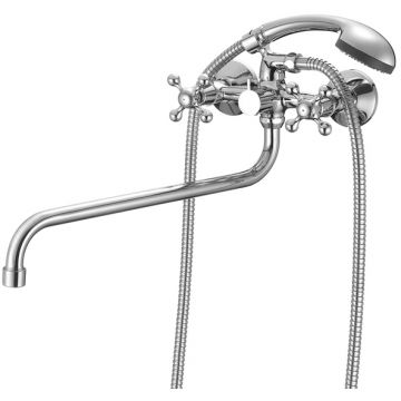 Смеситель Milardo (Милардо) для ванны с длинным изливом Duplex глянцевый хром DUPSB02M10