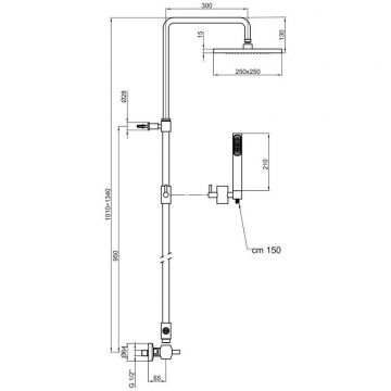 Душевая система Webert Azeta AZ870110015METAL, хром