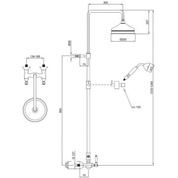 Душевая система Webert Dorian DO760405010, золото