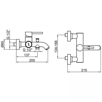 Смеситель для ванны с душем Webert (Веберт) Elio EL850102015, хром