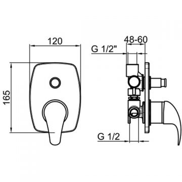 Смеситель для ванны с душем Webert (Веберт) Sax SX860101015, хром
