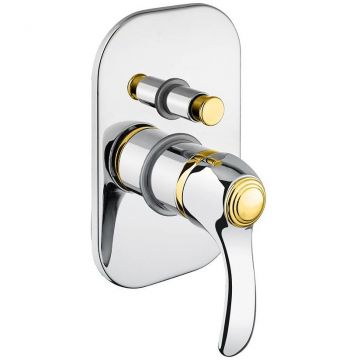 Смеситель для душа встраиваемый Webert (Веберт) Aurora AU860101017, хром/золото