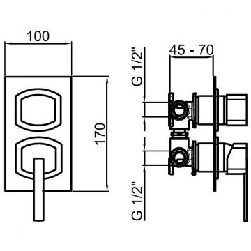 Смеситель для душа встраиваемый Webert (Веберт) Azeta New AA860101015, хром
