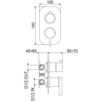 Смеситель для душа встраиваемый Webert (Веберт) Coral CO860101015, хром