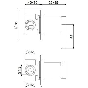 Смеситель для душа встраиваемый Webert (Веберт) Coral CO880101015, хром