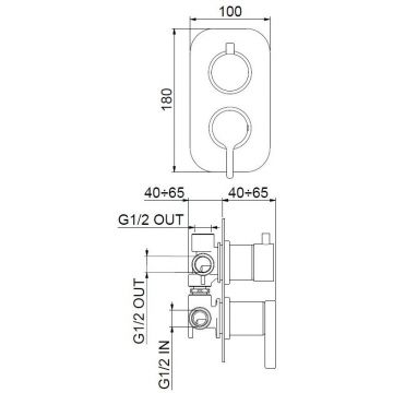 Смеситель для душа встраиваемый Webert (Веберт) Coral CO880601560, черный