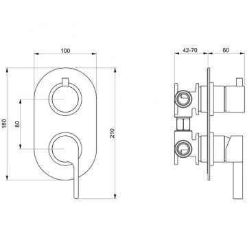 Смеситель для душа встраиваемый Webert (Веберт) DoReMi DR860101345, никель