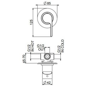 Смеситель для душа встраиваемый Webert (Веберт) DoReMi DR880101015, хром