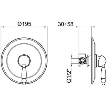 Смеситель для душа встраиваемый Webert (Веберт) Dorian DO880101010, золото