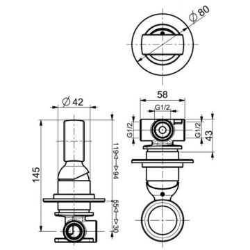 Смеситель для душа встраиваемый Webert (Веберт) Opera OA880101980, розовое золото