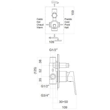 Смеситель для душа встраиваемый Webert (Веберт) Sax Evolution SE860101740, белый