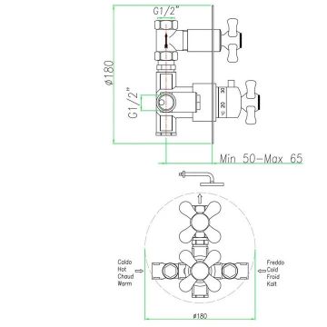 Смеситель для душа встраиваемый с термостатом Webert (Веберт) Armony AM970901015, хром